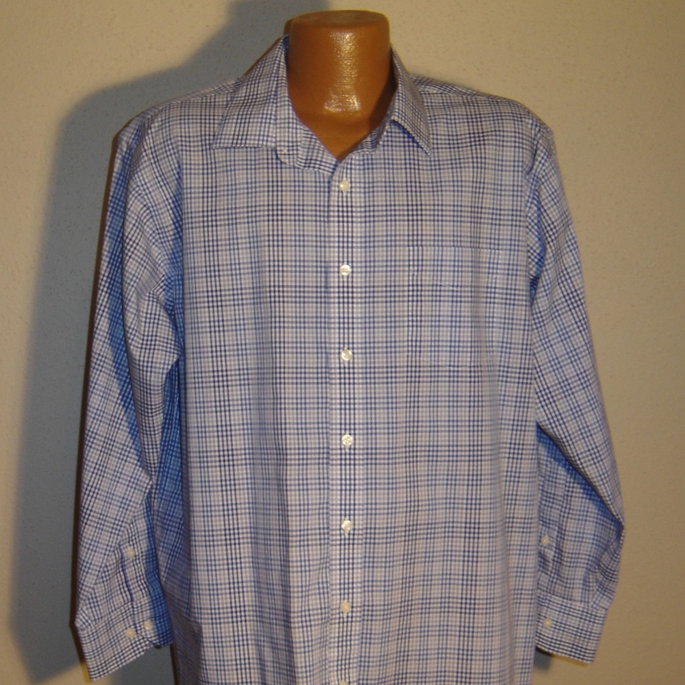 Men's Blue MEMBER'S MARK L/S Size 17-17 1/2